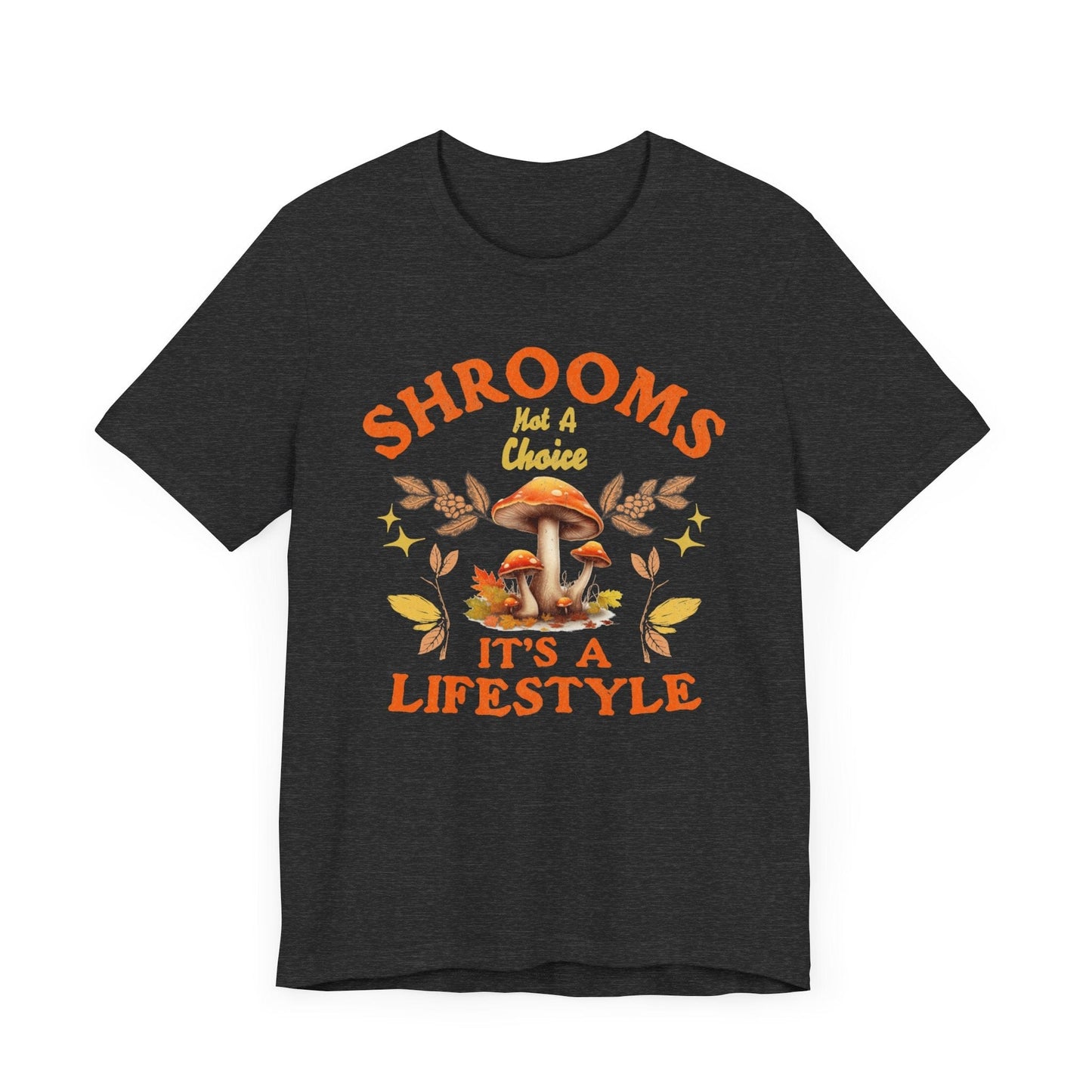 Vintage Mushroom Graphic T-Shirt in Dark Heather Grey