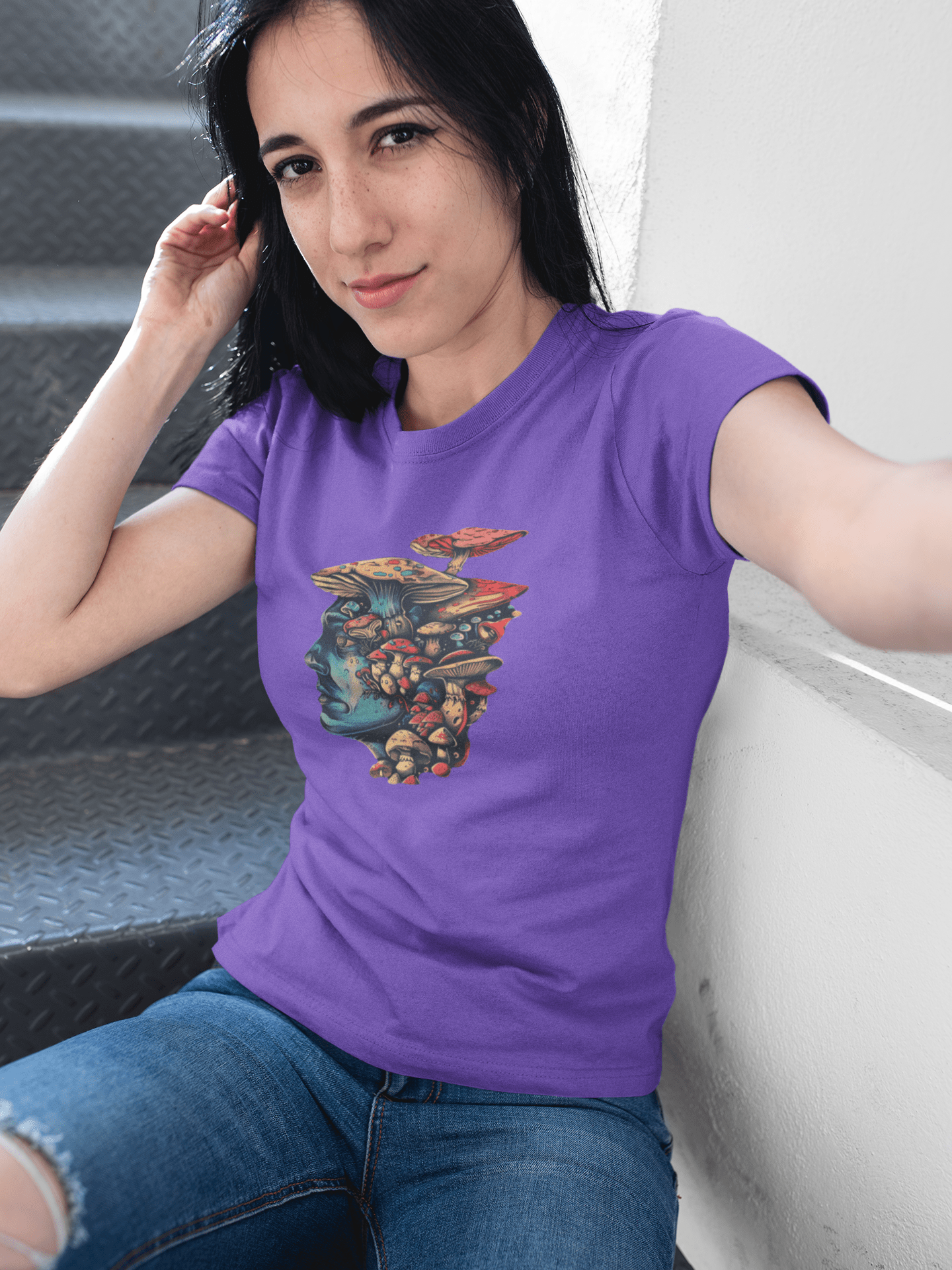 Psychedelic Mushroom Head T-Shirt