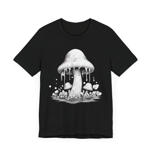 Melting Mushroom T-Shirt in Black 