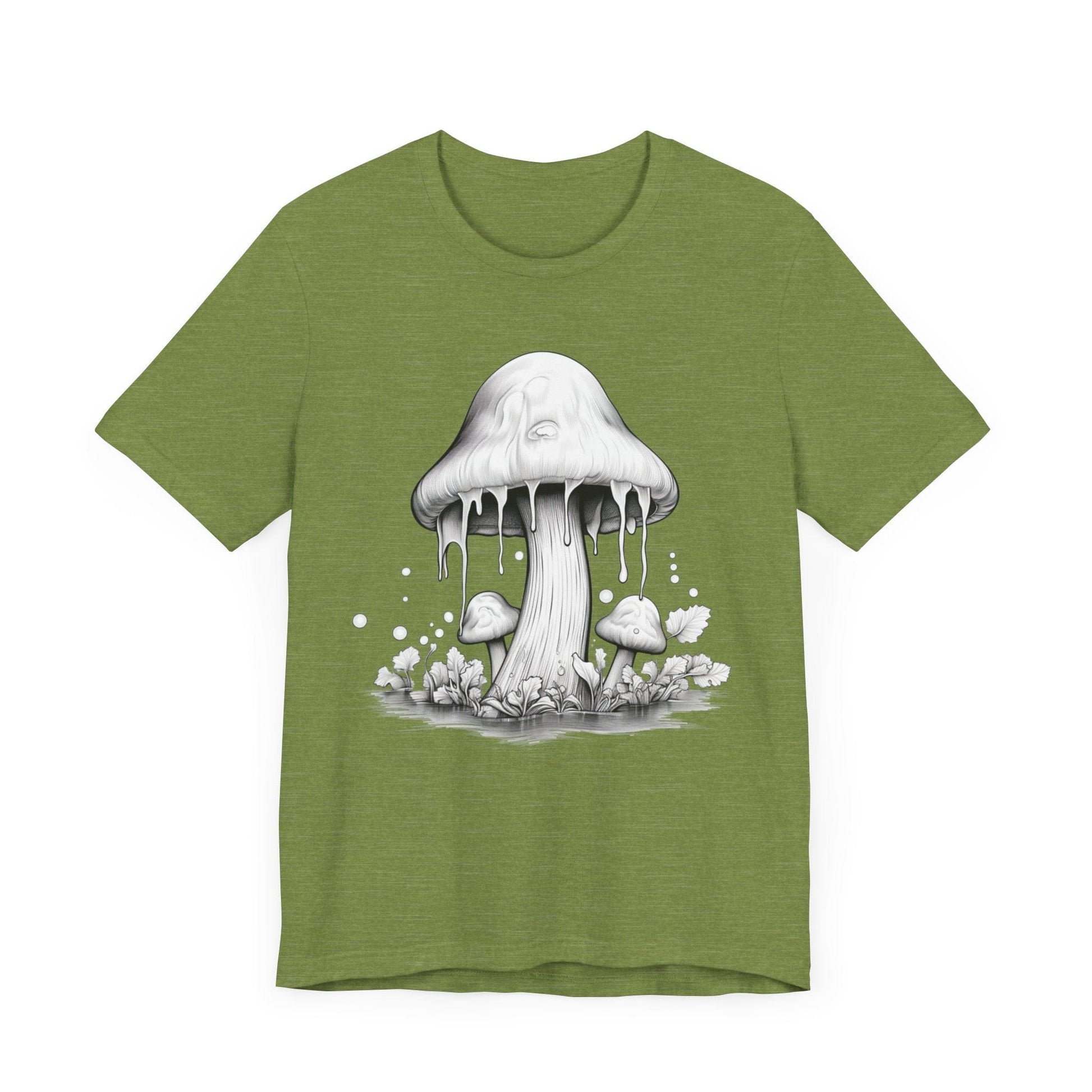 Melting Mushroom T-Shirt in Heather Green