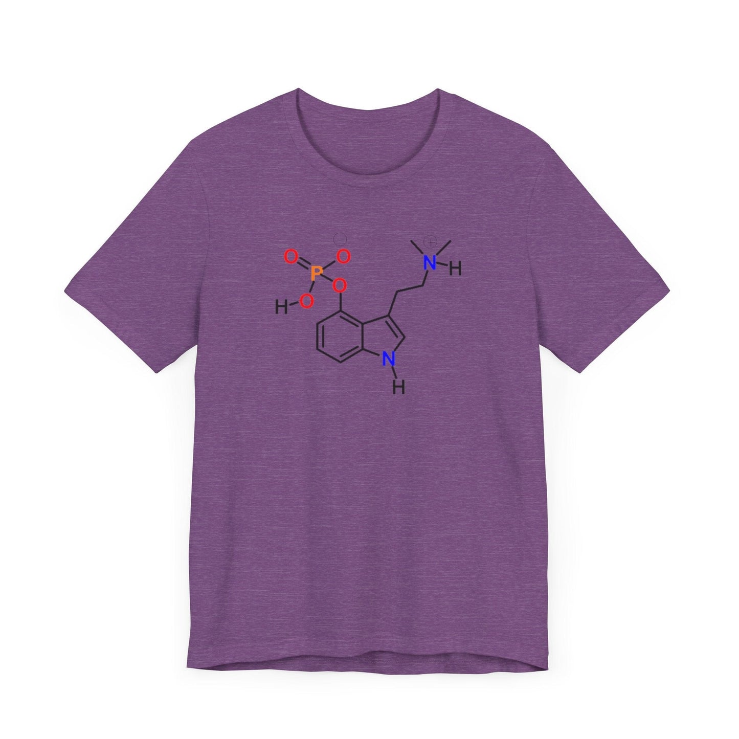 Psilocybin Molecule T-Shirt Psychedelic Science Tee in Heather Purple