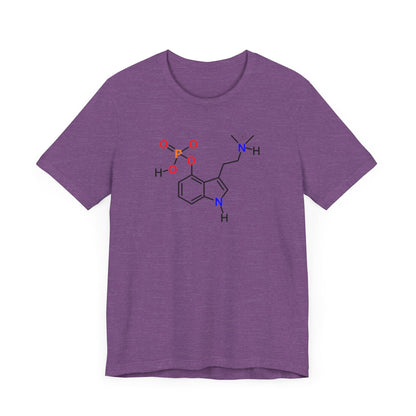 Psilocybin Molecule T-Shirt Psychedelic Science Tee in Heather Purple
