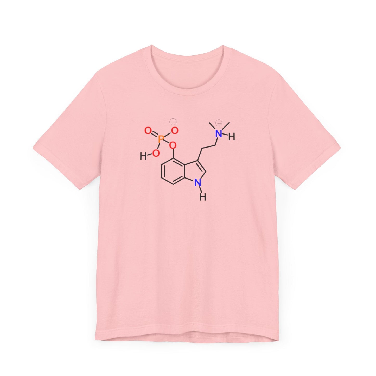 Psilocybin Molecule T-Shirt Psychedelic Science Tee in Pink