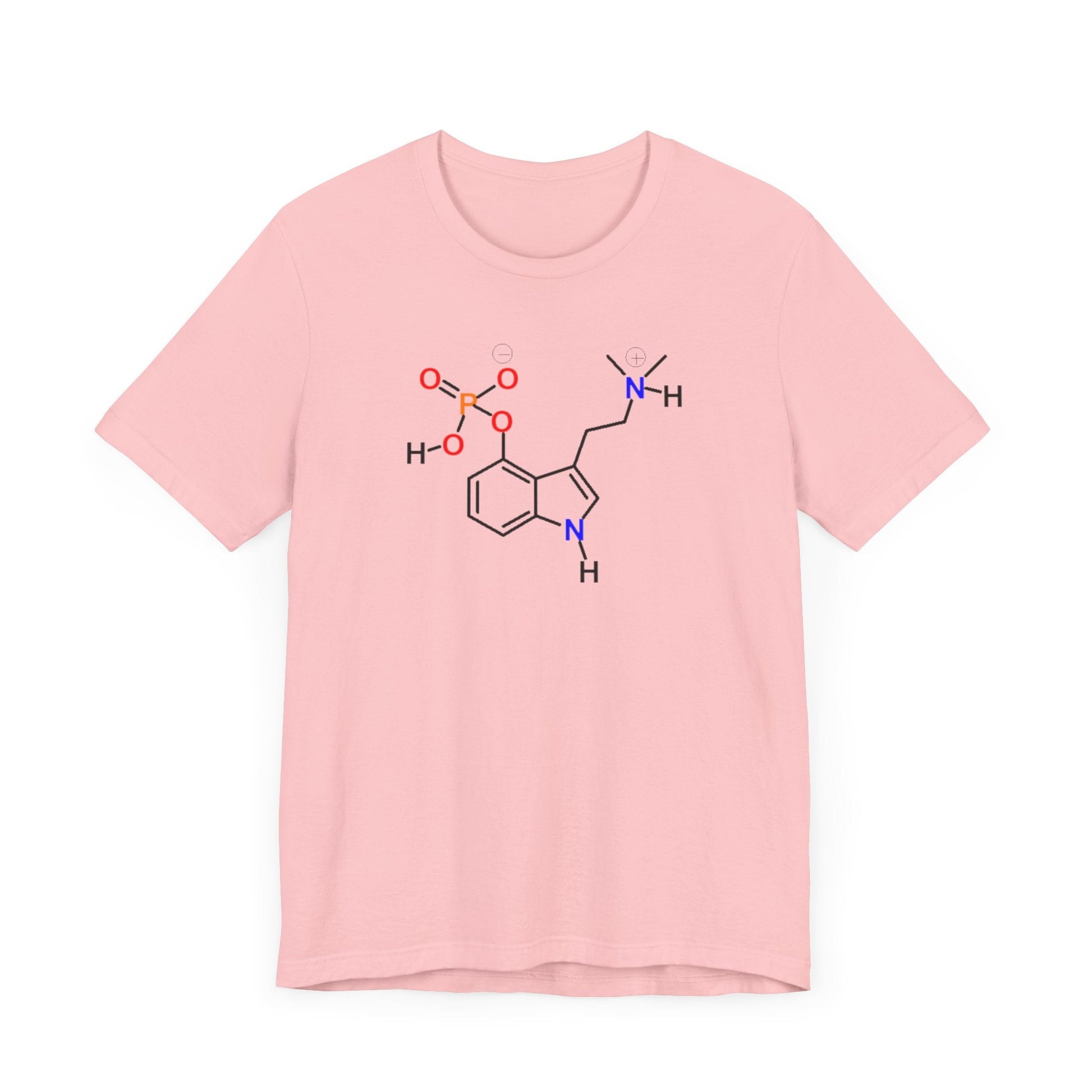 Psilocybin Molecule T-Shirt Psychedelic Science Tee in Pink