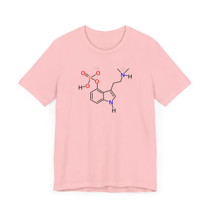 Psilocybin Molecule T-Shirt Psychedelic Science Tee in Pink