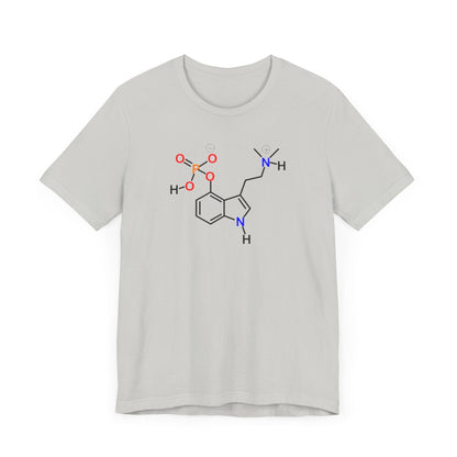 Psilocybin Molecule T-Shirt Psychedelic Science Tee in Stone