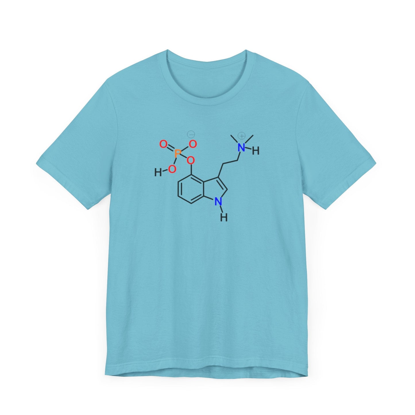 Psilocybin Molecule T-Shirt Psychedelic Science Tee in Turquoise 