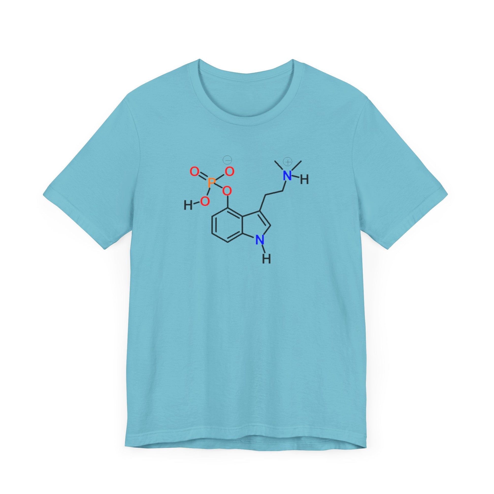 Psilocybin Molecule T-Shirt Psychedelic Science Tee in Turquoise 