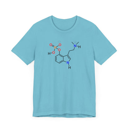 Psilocybin Molecule T-Shirt Psychedelic Science Tee in Turquoise 
