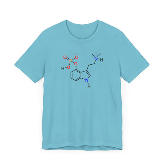 Psilocybin Molecule T-Shirt Psychedelic Science Tee in Turquoise 