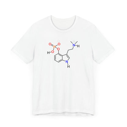 Psilocybin Molecule T-Shirt Psychedelic Science Tee in White 