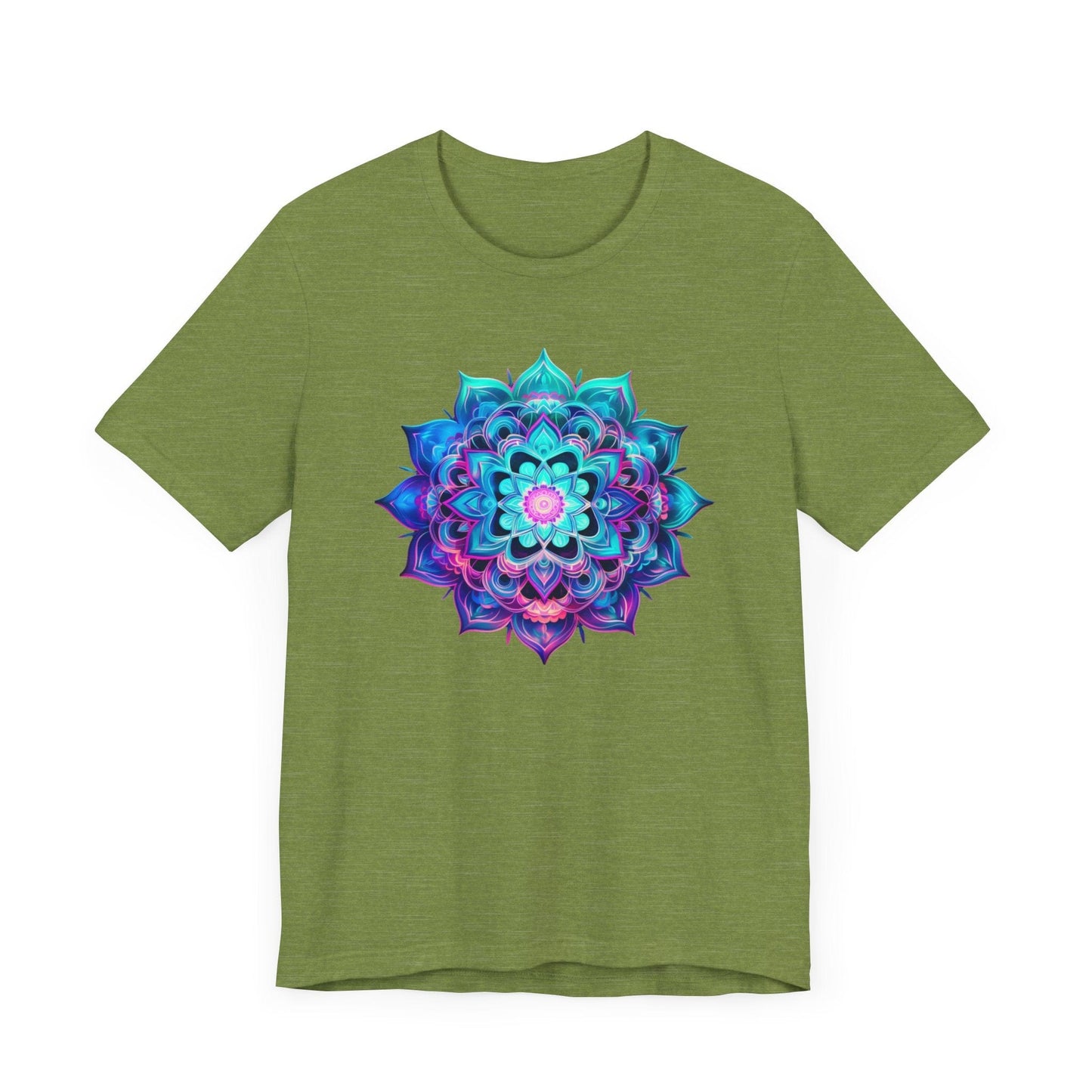 Psychedelic Mandala Art Shirt Heather Green