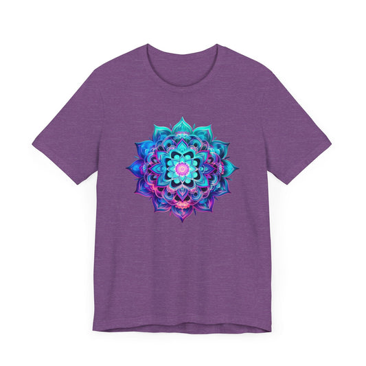 Psychedelic Mandala Art Shirt Heather Purple