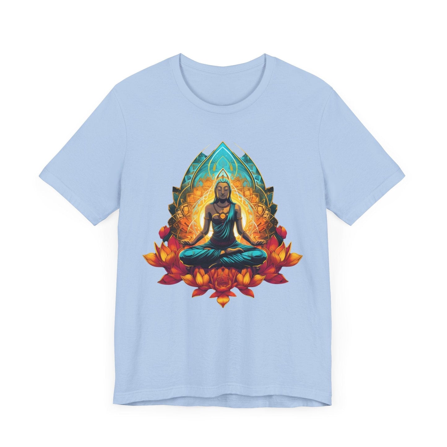 Radiant Lotus Meditation T-Shirt Baby Blue