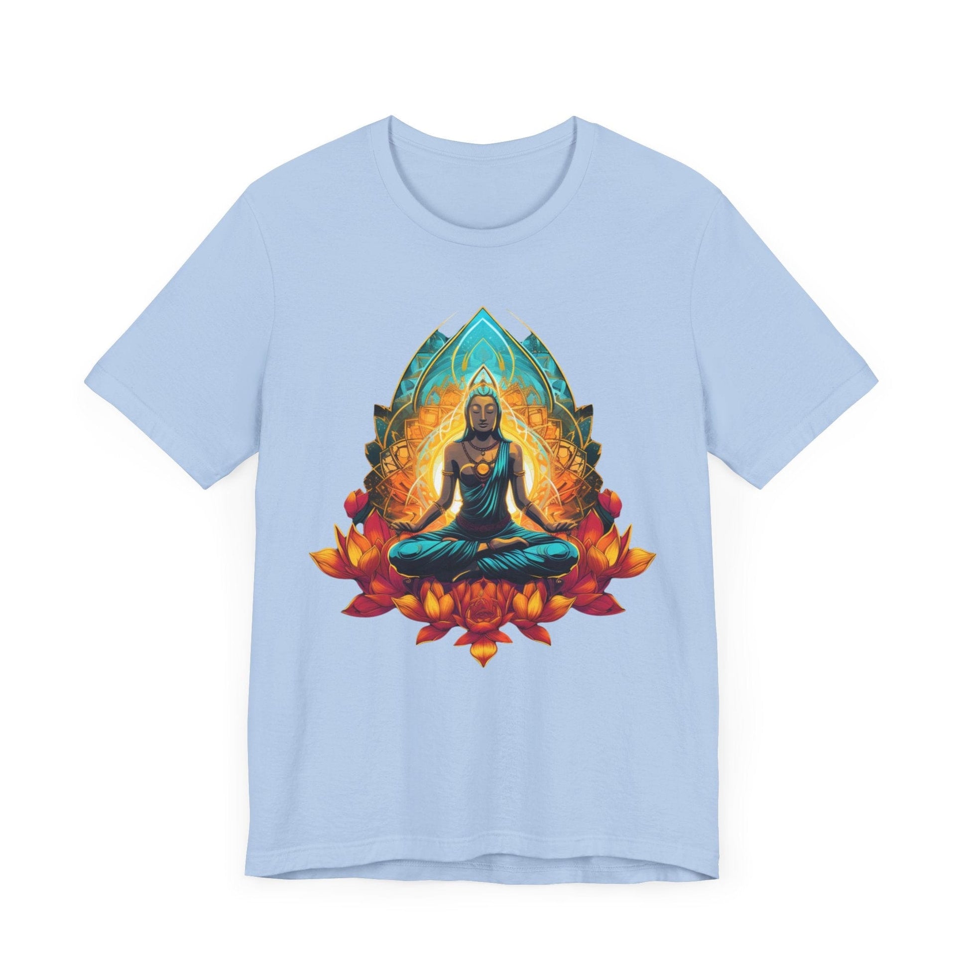 Radiant Lotus Meditation T-Shirt Baby Blue