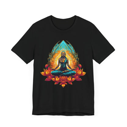 Radiant Lotus Meditation T-Shirt Black
