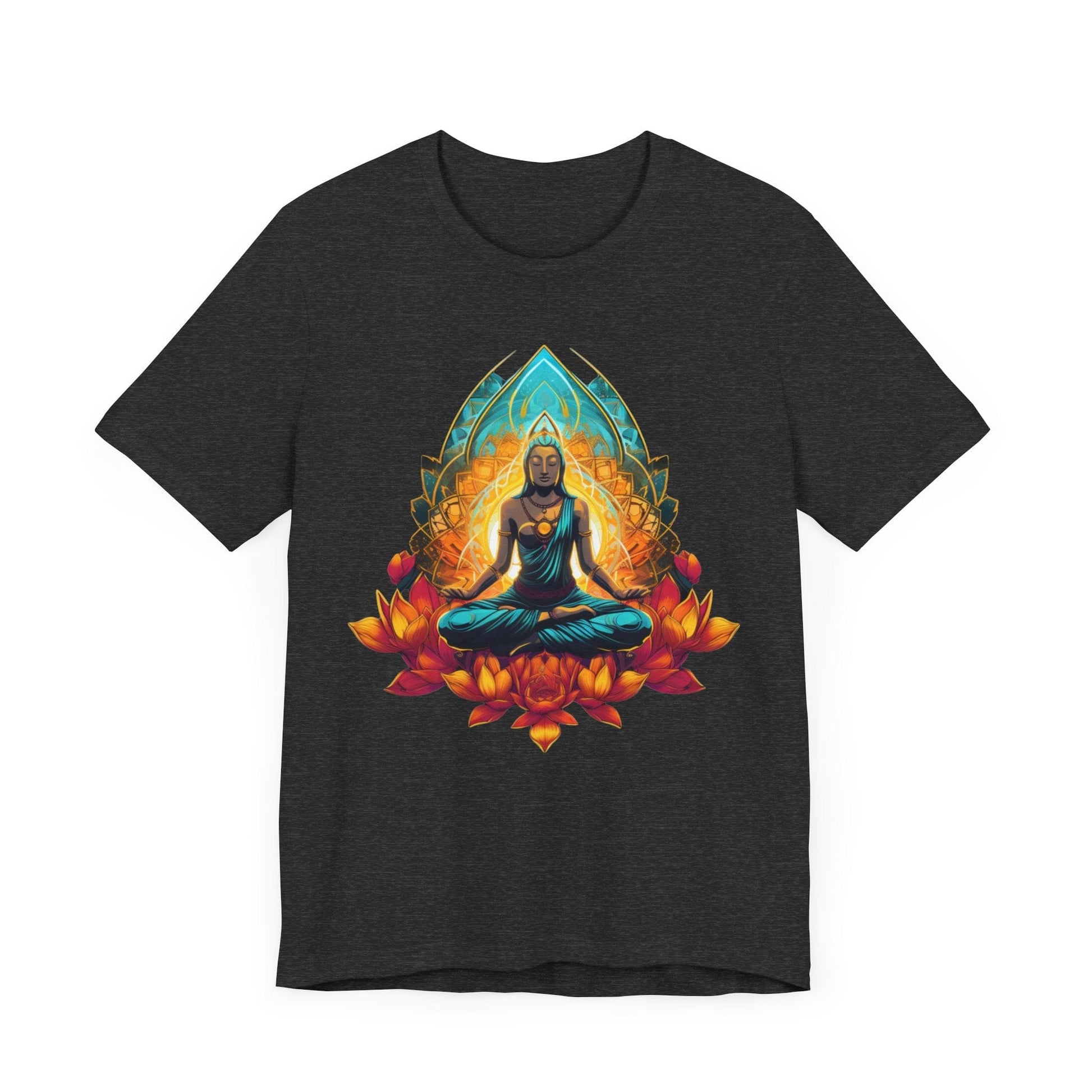 Radiant Lotus Meditation T-Shirt Dark Heather Grey