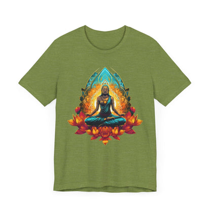 Radiant Lotus Meditation T-Shirt Heather Green