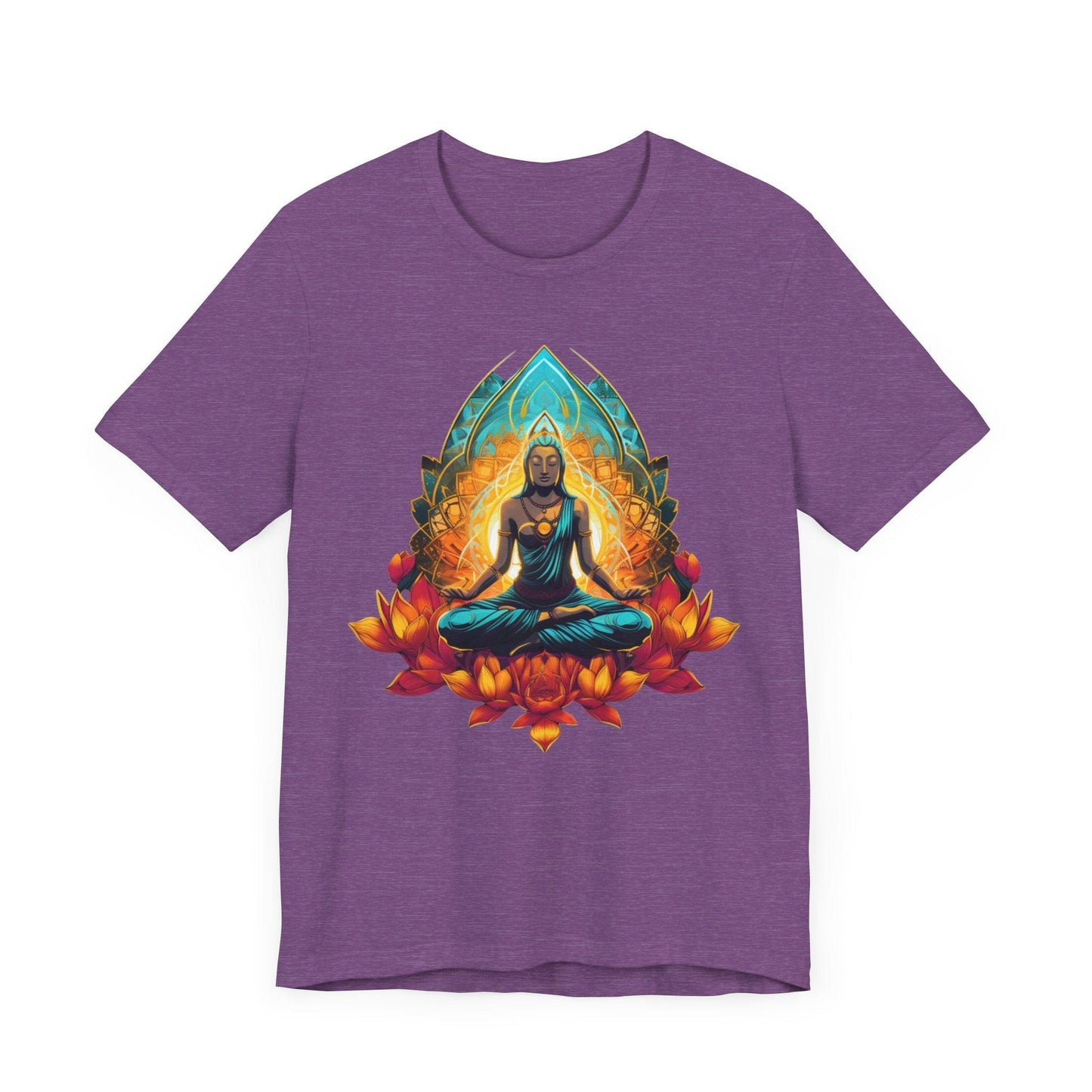 Radiant Lotus Meditation T-Shirt Heather Purple
