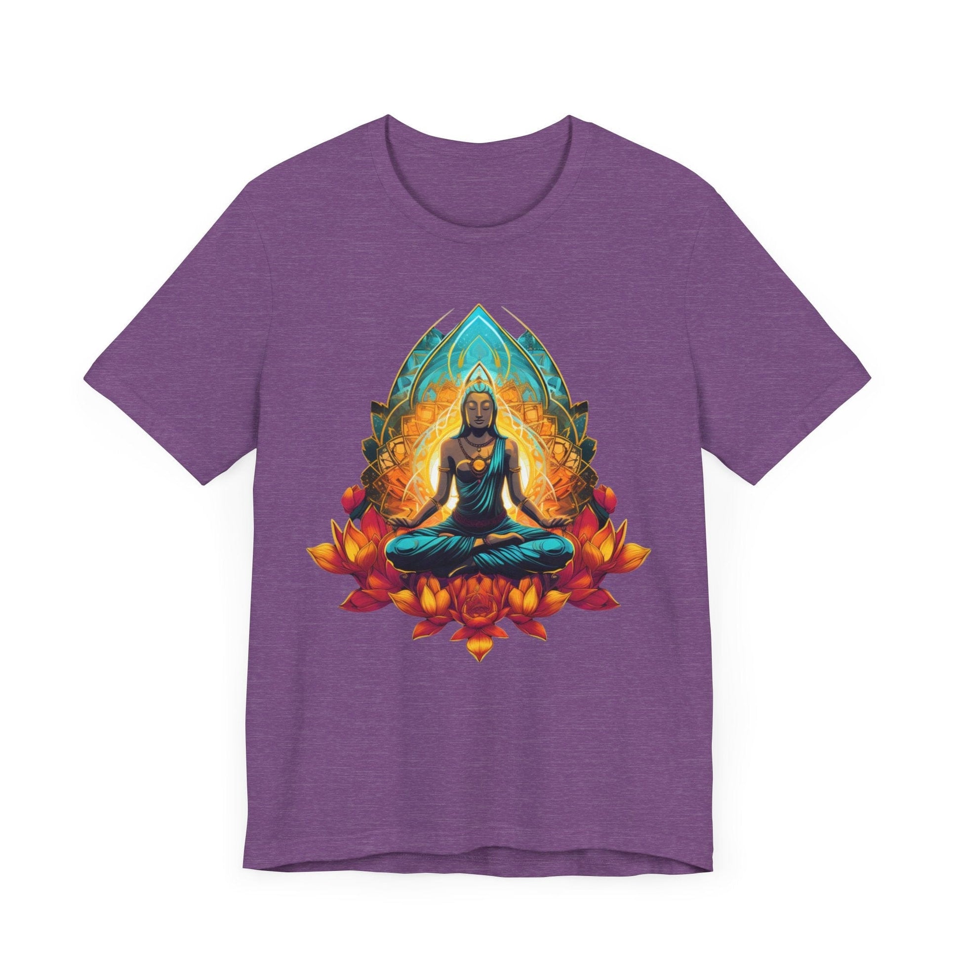 Radiant Lotus Meditation T-Shirt Heather Purple