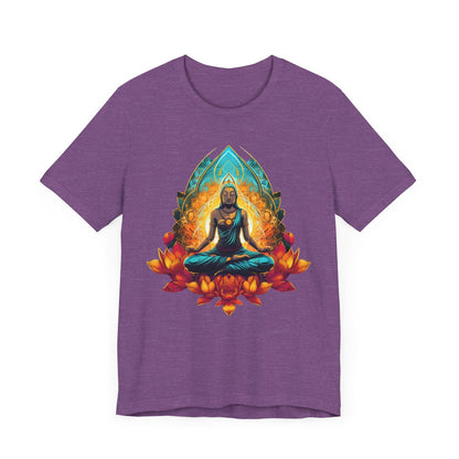 Radiant Lotus Meditation T-Shirt Heather Purple