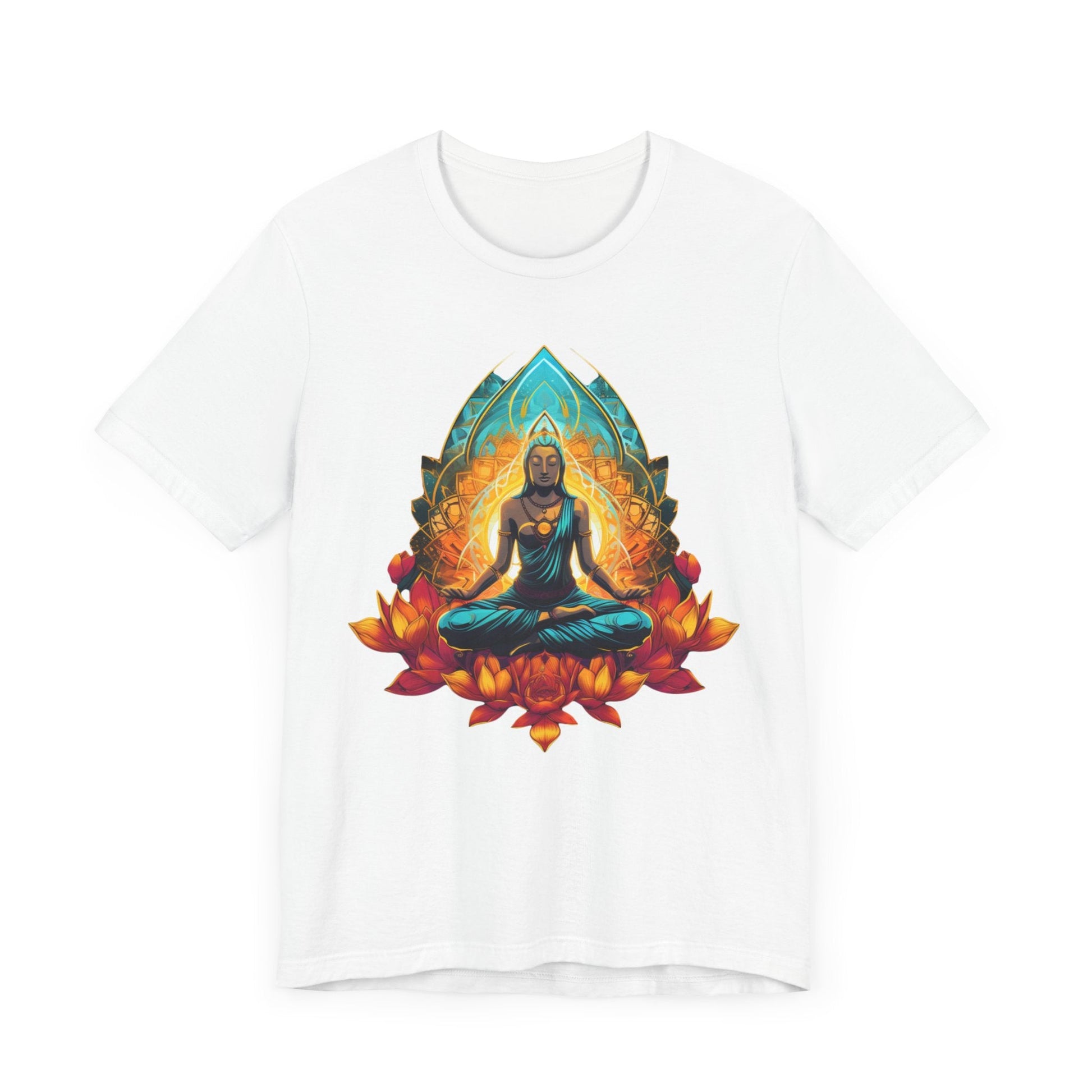 Radiant Lotus Meditation T-Shirt White